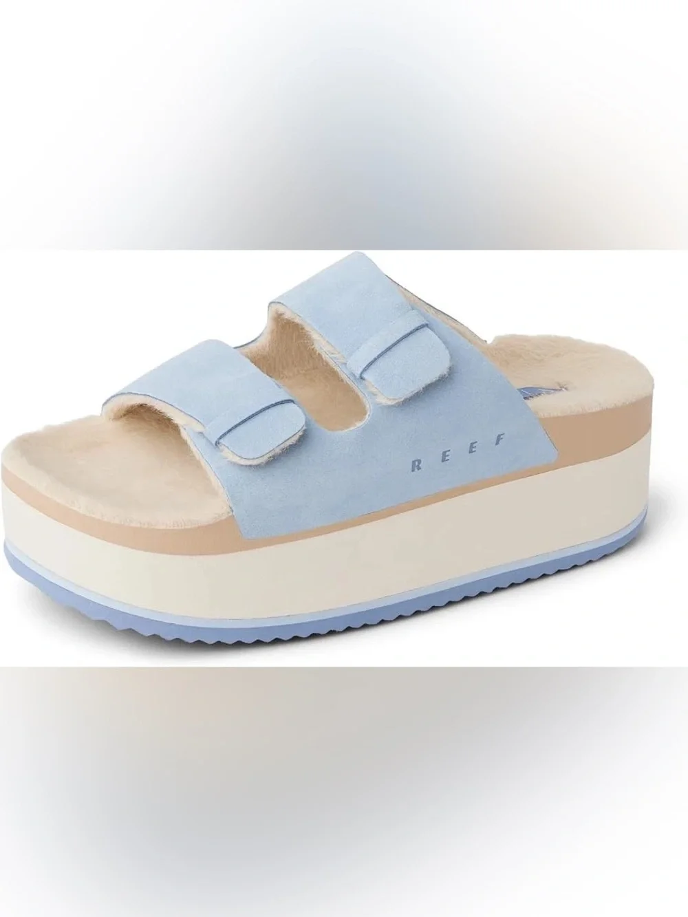 REEF Ojai Ciara Rare Dusty Blue Suede Platform Sandals Women’s 10 NWT